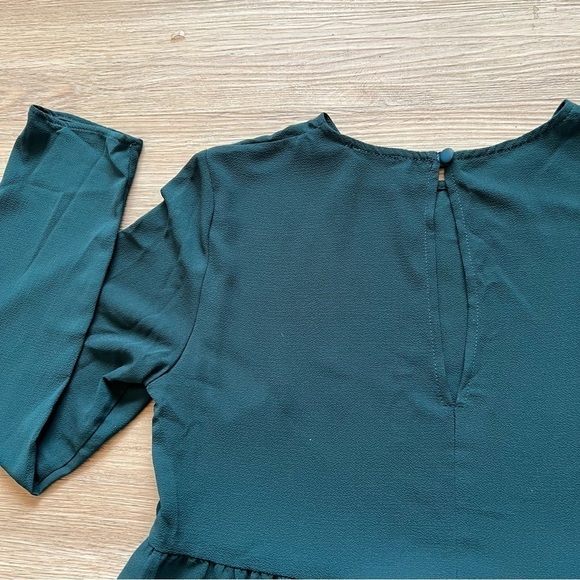 ASOS Design Tiered Midi Maternity Dress Long Sleeve Keyhole Back Green Size 4 - Picture 5 of 7